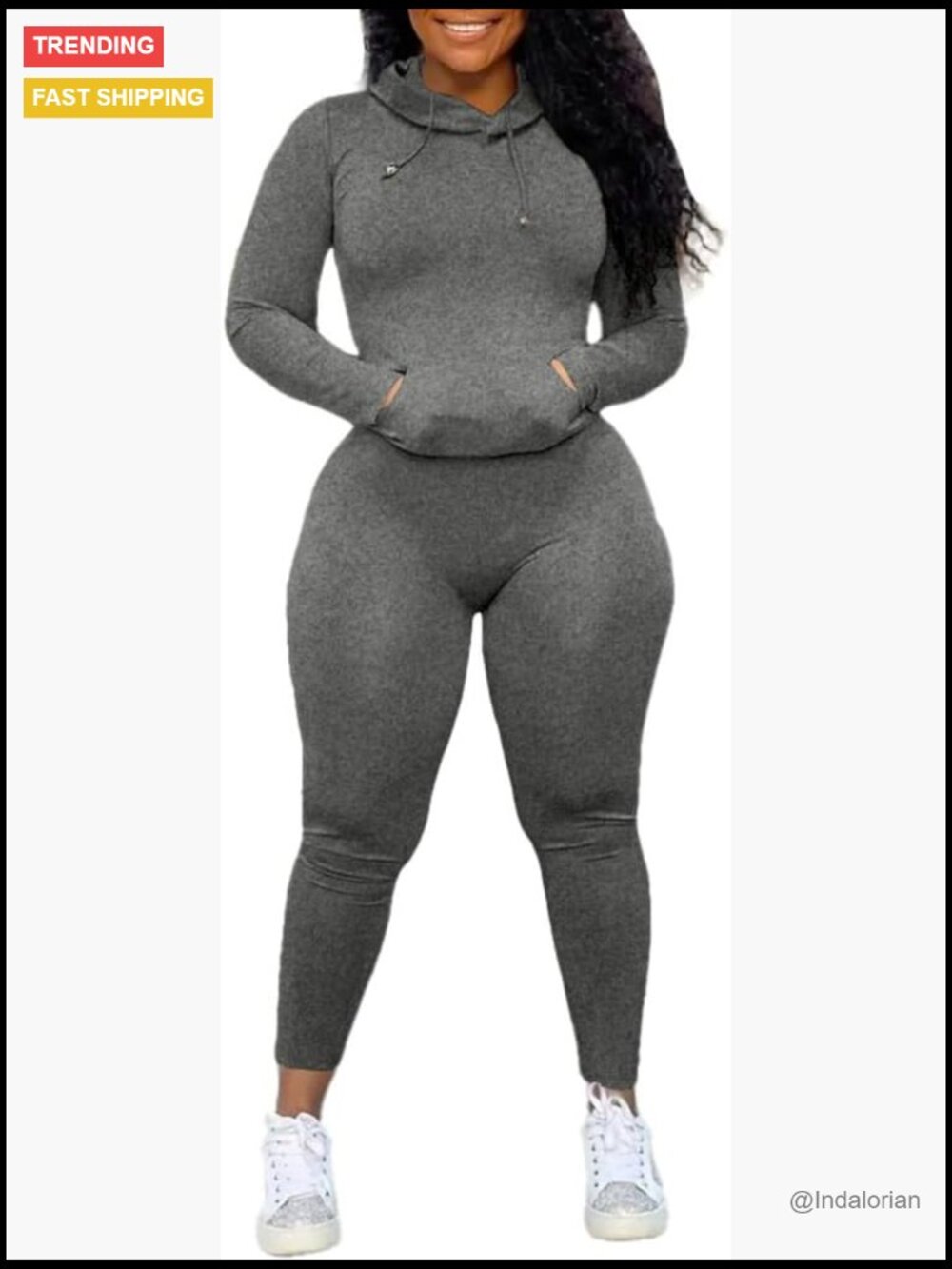 Long Sleeve Hooded Pullover And Jogger Sweatsuit Set